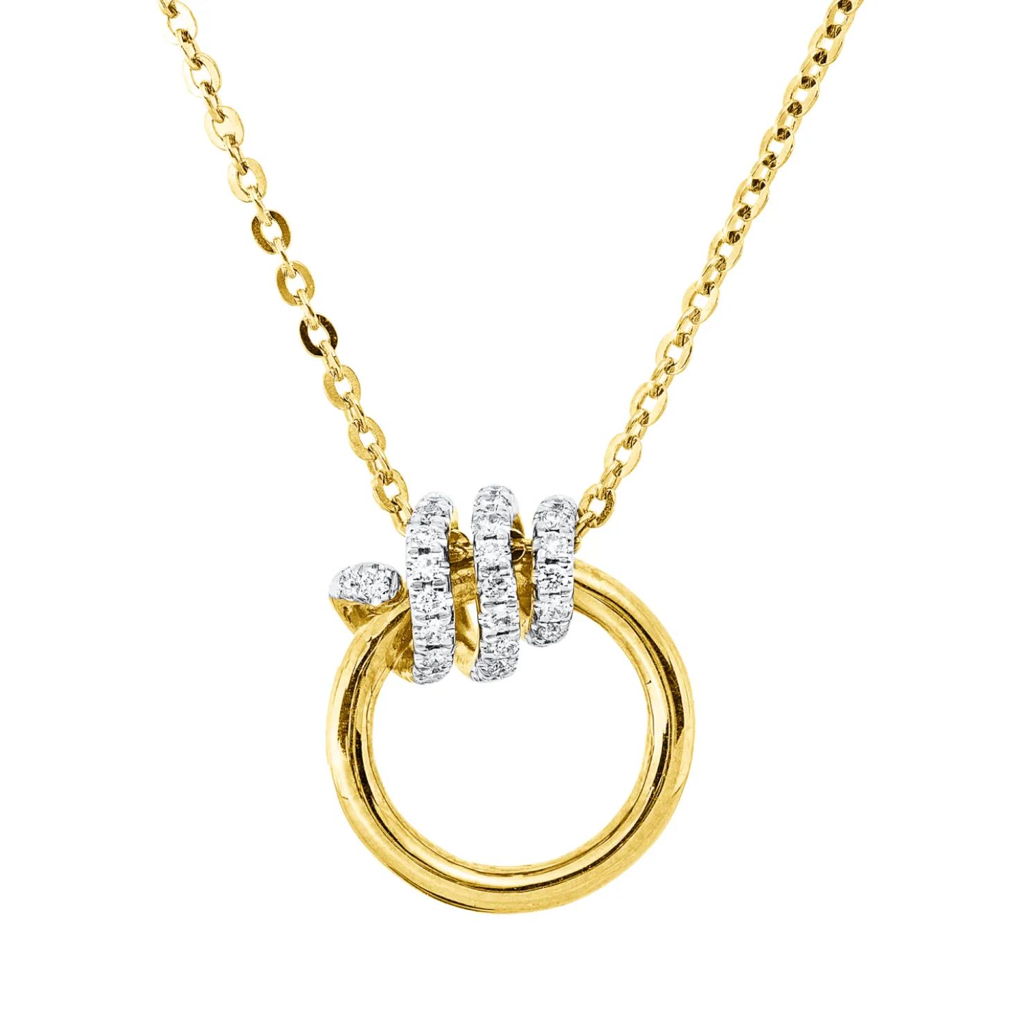 Collier aus 750 Gold gelb/weiß 26 Brillanten 0,12ct W-PI L:45cm