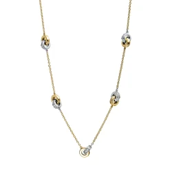 Collier aus 750 Gold gelb/weiß 55 Brillanten 0,23ct W-SI L:42cm