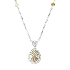 Collier aus 750 Gold gelb/weiß 27 Diamanten 1,05ct L:43,2cm