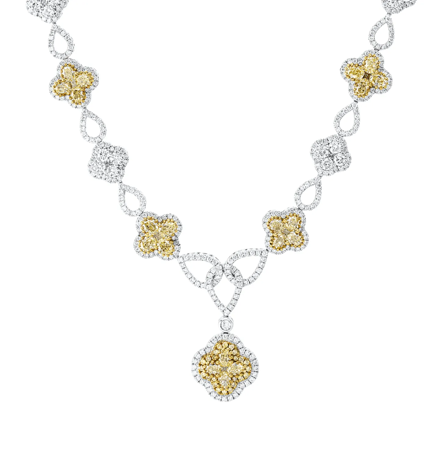 Collier aus 750 Gold gelb/weiß 549 Diamanten 6,99ct L:40,6cm