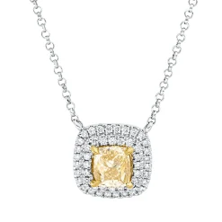 Collier aus 750 Gold gelb/weiß 51 Diamanten 0,69ct L:43cm