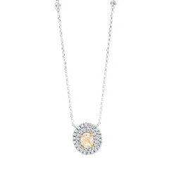 Collier aus 750 Gold gelb/weiß 41 Diamanten 1,02ct L:43cm 4er-Krappe