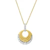 Collier aus 585 Gold gelb/weiß 18 Diamanten 0,33ct TW-PI L:45cm mattiert