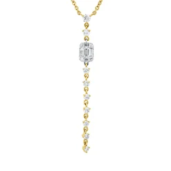 Collier aus 750 Gold gelb/weiß 18 Diamanten 0,41ct TW-SI L:45,7cm