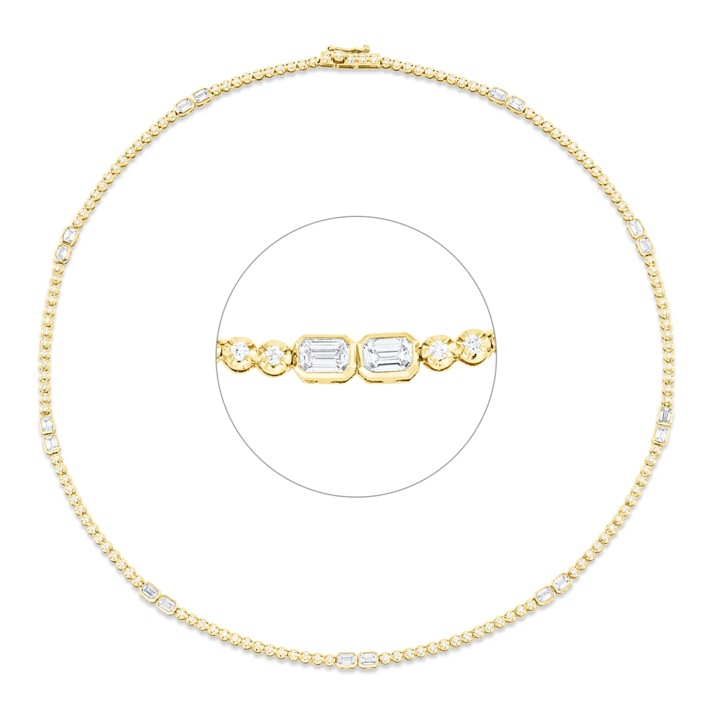 Collier aus 750 Gold gelb/weiß 155 Diamanten 3,04ct TW-SI L:41cm