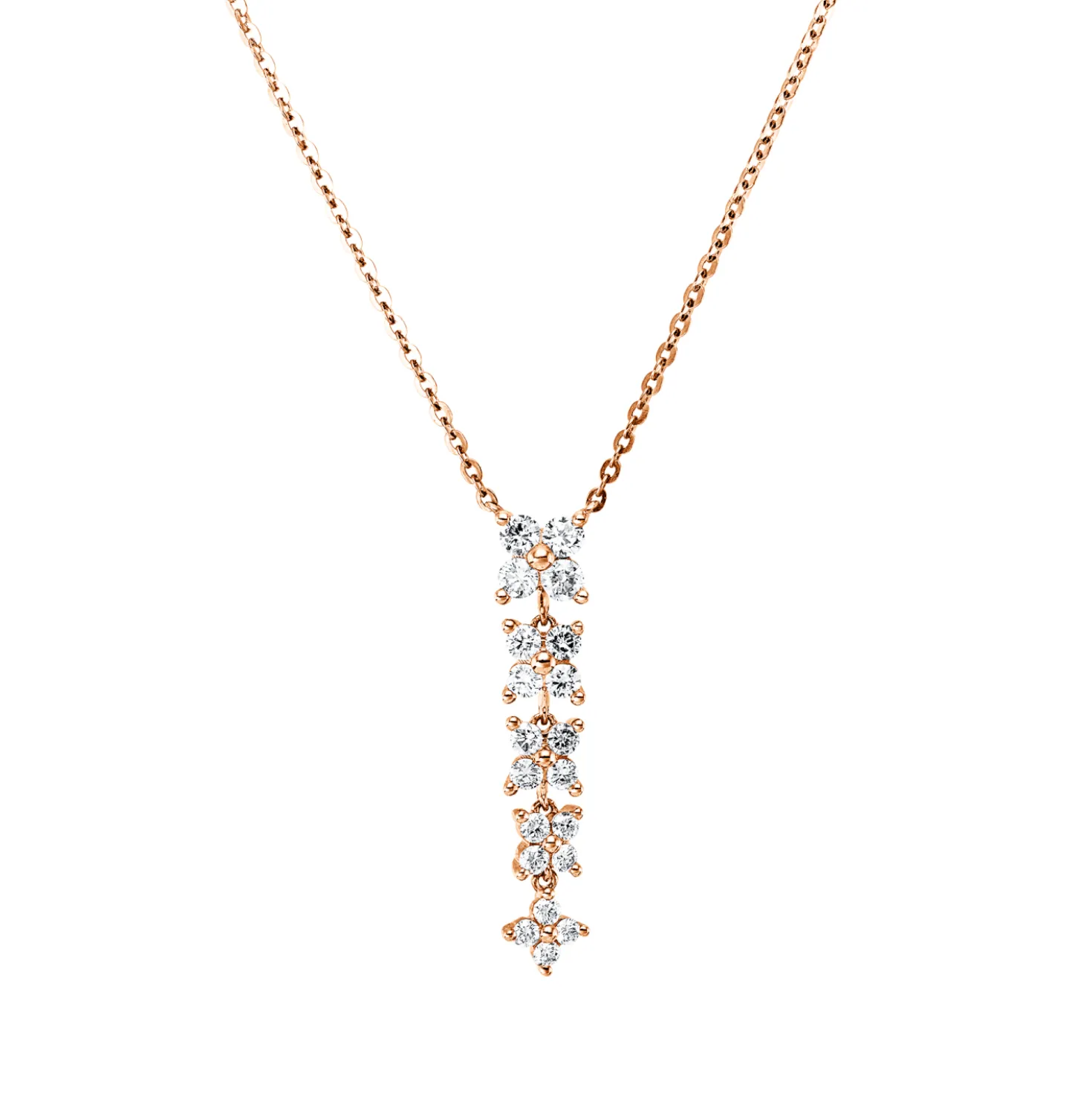 Collier aus 750 Gold Rotgold 20 Brillanten 0,86ct I-SI L:45,7cm