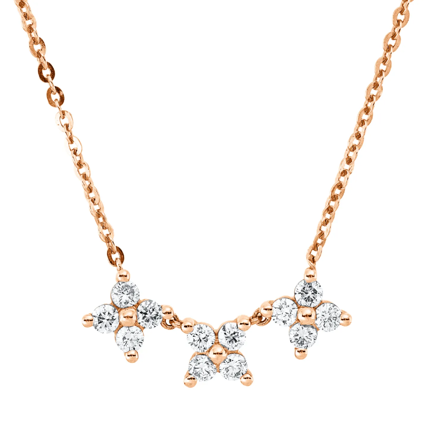 Collier aus 750 Gold Rotgold 12 Brillanten 0,46ct J-VSI/SI L:45cm