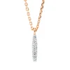Collier aus 750 Gold Rotgold 7 Brillanten 0,03ct TW-SI L:45cm