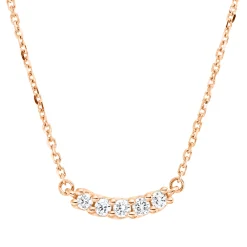 Collier aus 750 Gold Rotgold 5 Brillanten 0,1ct TW-SI L:45cm