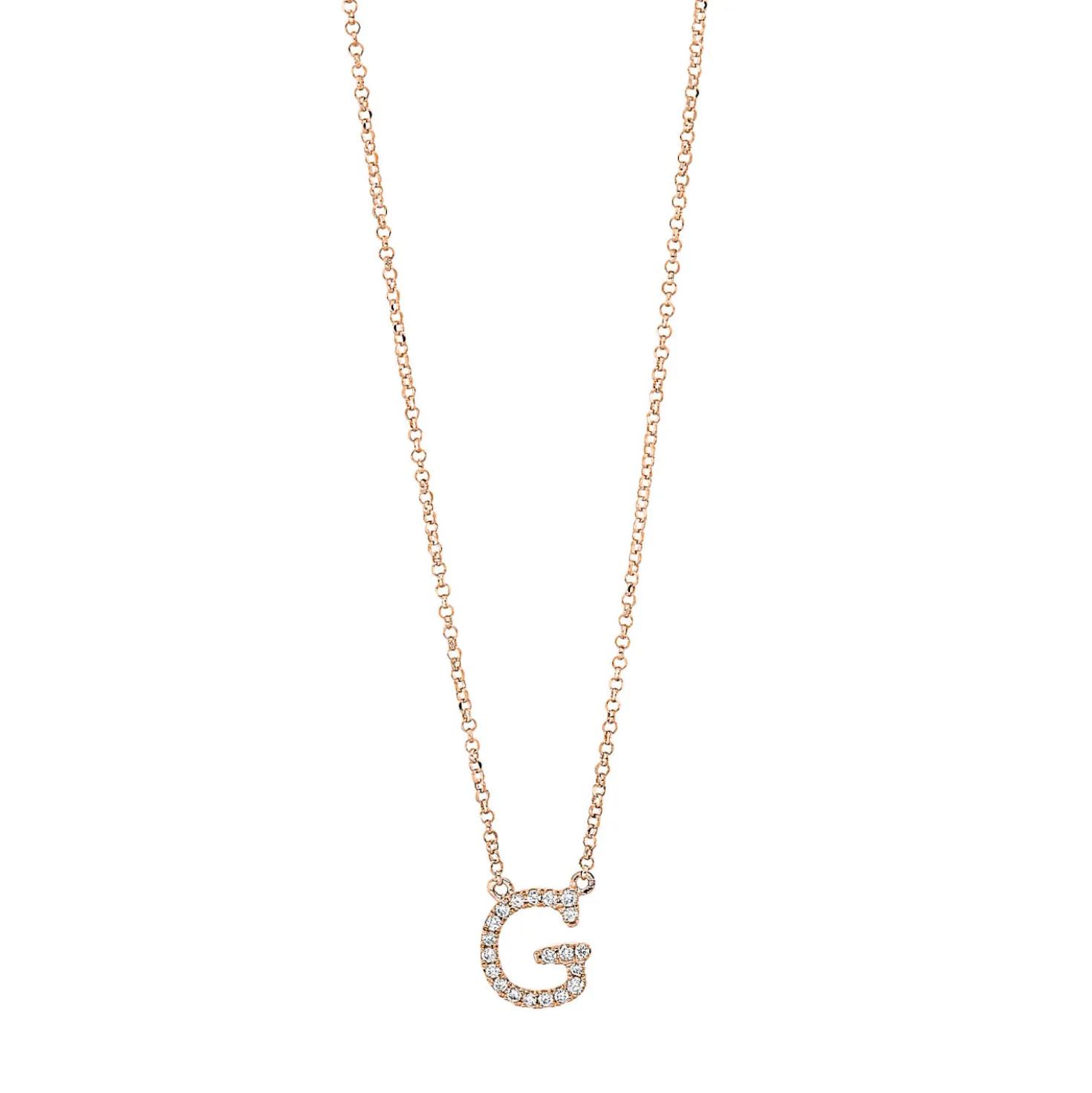 Collier aus 750 Gold Rotgold 20 Brillanten 0,08ct TW-SI L:43,2cm