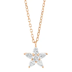 Collier aus 750 Gold Rotgold 6 Diamanten 0,29ct L:45,7cm