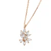 Collier aus 750 Gold Rotgold 11 Diamanten 0,38ct TW-VSI L:45,7cm