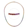 Collier aus 750 Gold Rotgold 147 Saphire 16,06ct mehrfarbig L:45cm