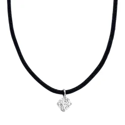 Collier aus 750 Gold Weißgold Brillant 0,16ct TW-SI L:45cm