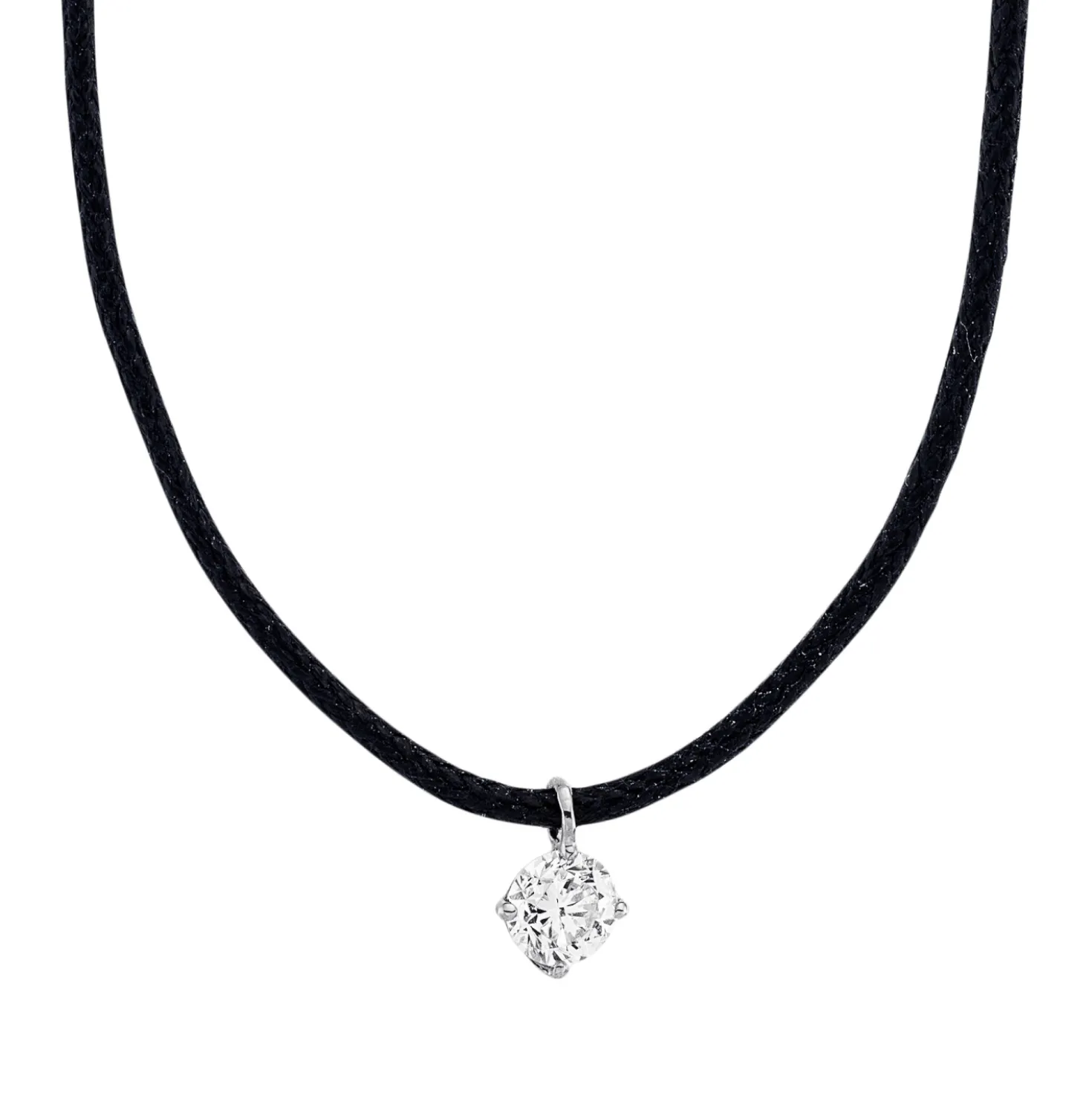 Collier aus 750 Gold Weißgold Brillant 0,16ct TW-SI L:45cm
