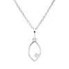Collier aus 750 Gold Weißgold Brillant 0,02ct TW-SI L:45cm 4er-Krappe