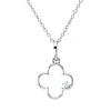 Collier aus 750 Gold Weißgold Brillant 0,02ct TW-SI L:45cm 4er-Krappe