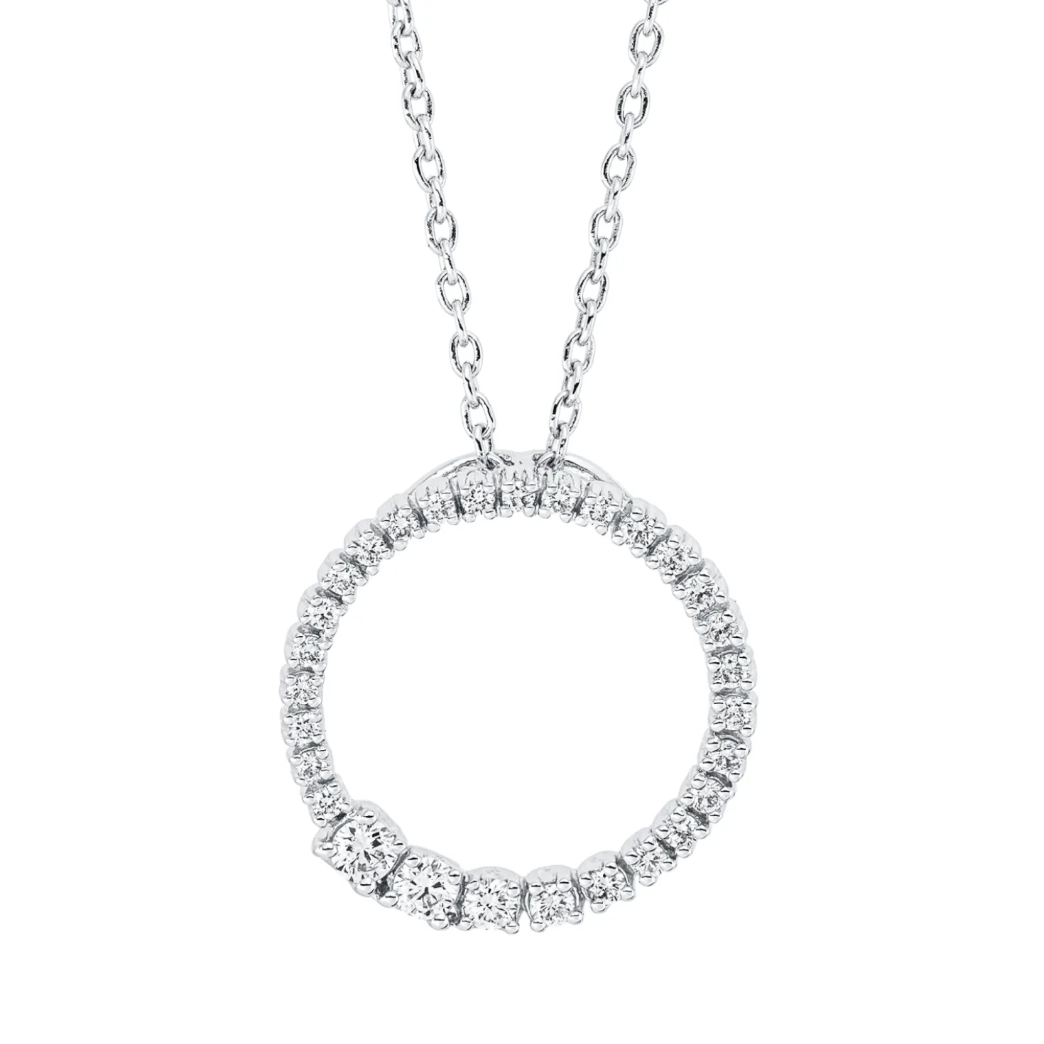 Collier aus 750 Gold Weißgold 29 Brillanten 0,47ct F-VSI L:45,7cm