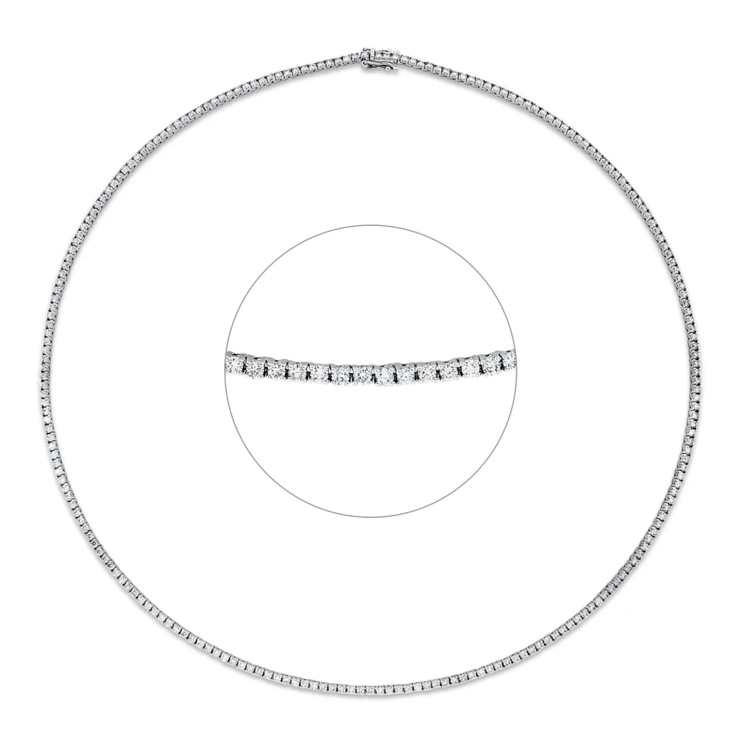 Collier aus 750 Gold Weißgold 225 Brillanten 3,79ct TTLB-SI L:43,8cm