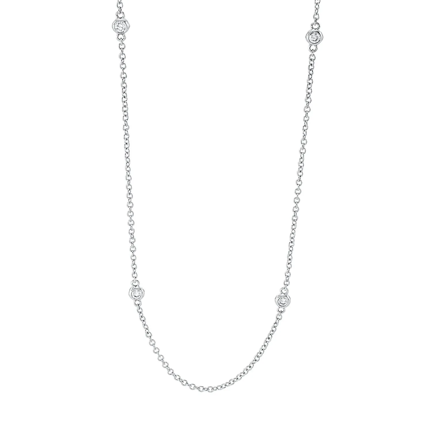 Collier aus 750 Gold Weißgold 7 Brillanten 0,21ct TTLB-SI L:43,2cm Zarge