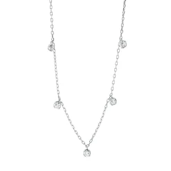Collier aus 750 Gold Weißgold 5 Brillanten 0,38ct TW-PI L:45,7cm