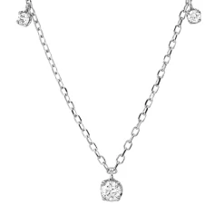Collier aus 750 Gold Weißgold 5 Brillanten 0,22ct TW-PI L:40,6cm