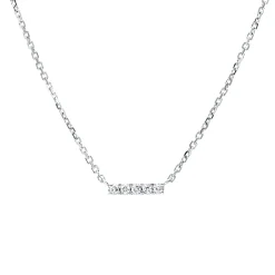 Collier aus 750 Gold Weißgold 5 Brillanten 0,03ct TW-PI L:40cm