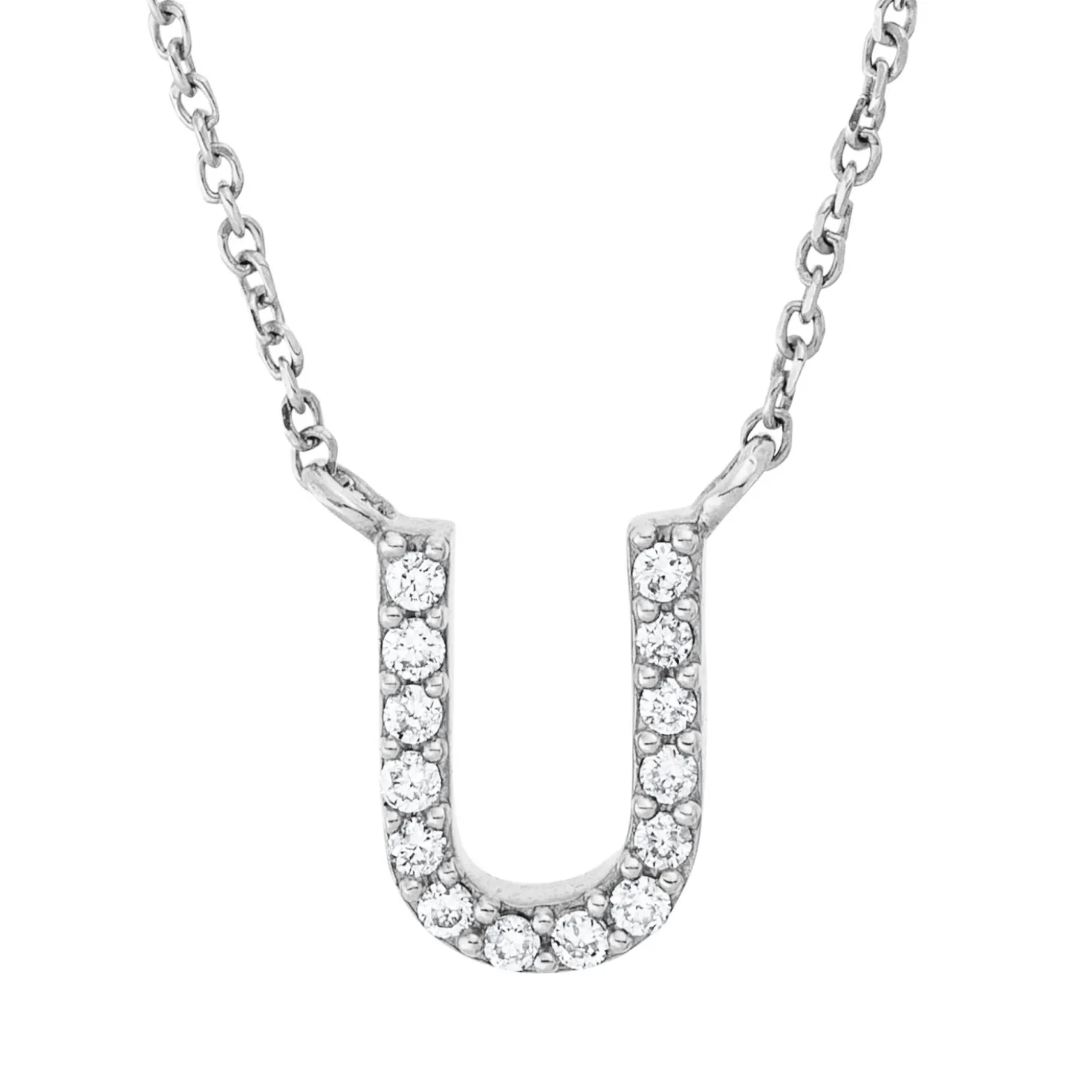 Collier aus 750 Gold Weißgold 14 Brillanten 0,05ct TW-PI L:42cm