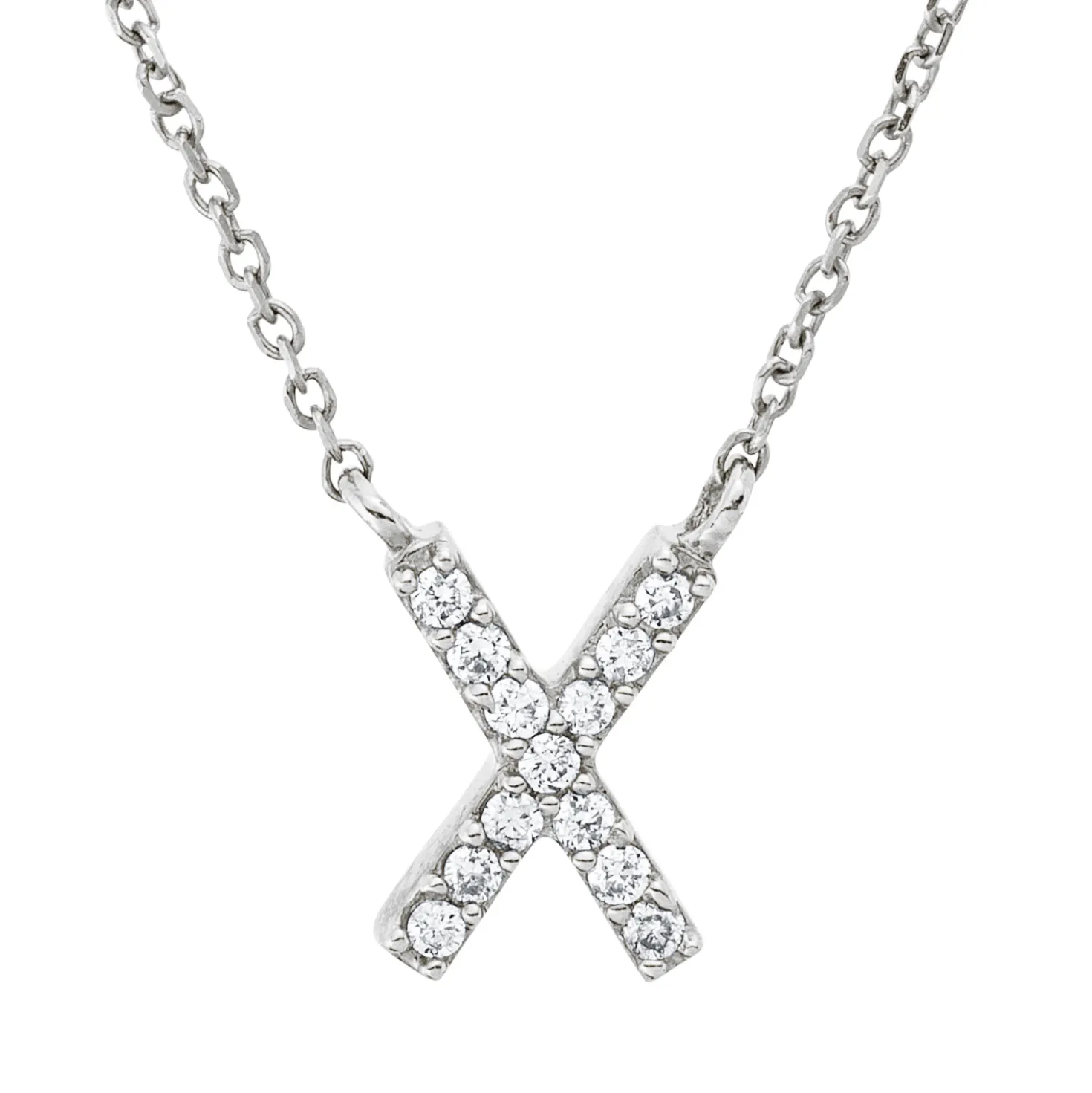 Collier aus 750 Gold Weißgold 13 Brillanten 0,05ct TW-PI L:42cm