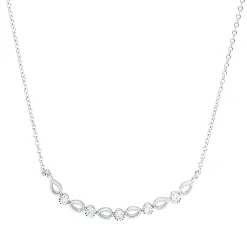 Collier aus 750 Gold Weißgold 5 Brillanten 0,05ct TW-SI L:45cm