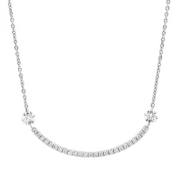 Collier aus 750 Gold Weißgold 27 Brillanten 0,48ct TW-SI L:44,5cm
