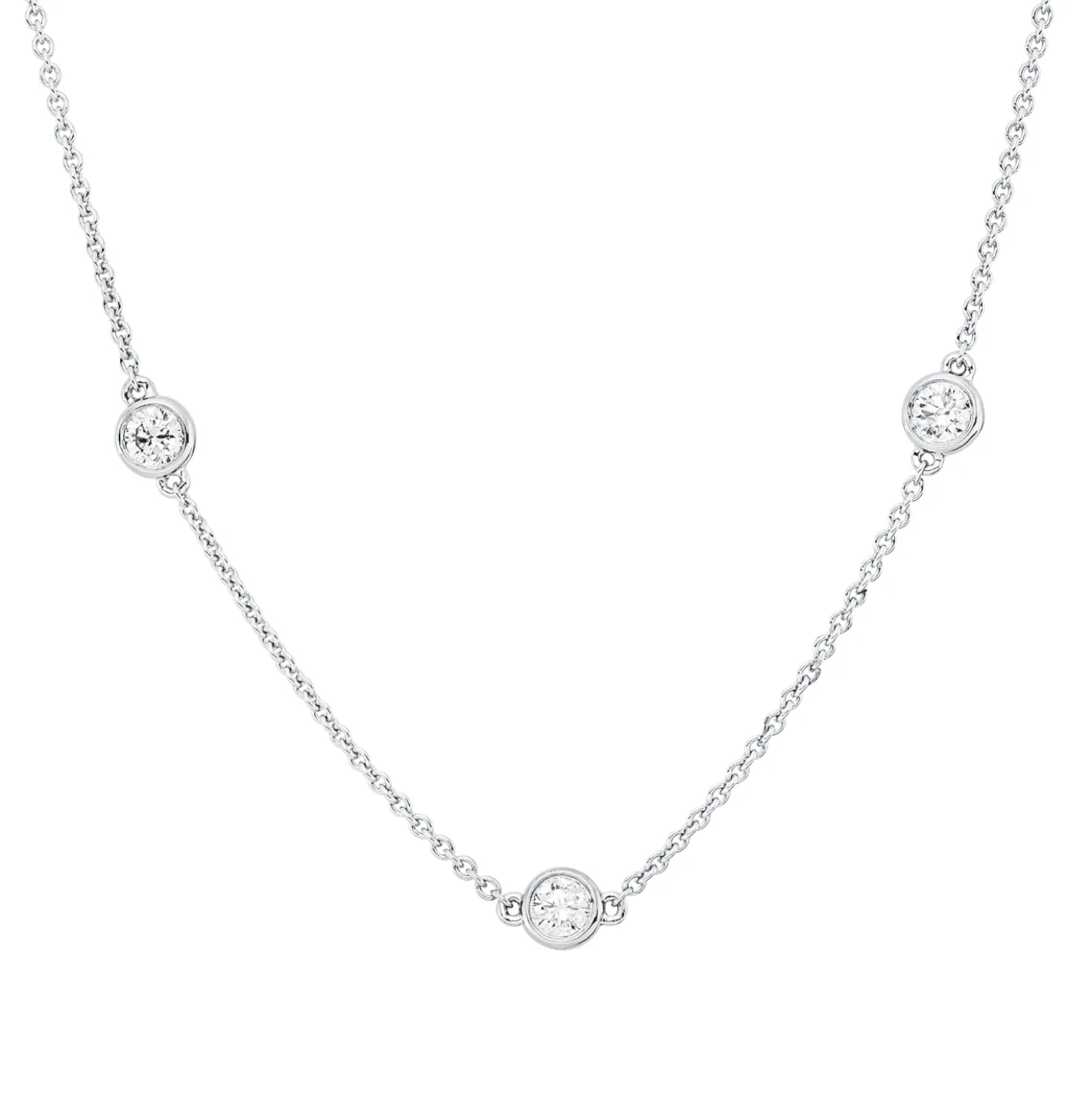 Collier aus 750 Gold Weißgold 13 Brillanten 1,09ct TW-SI L:43,8cm