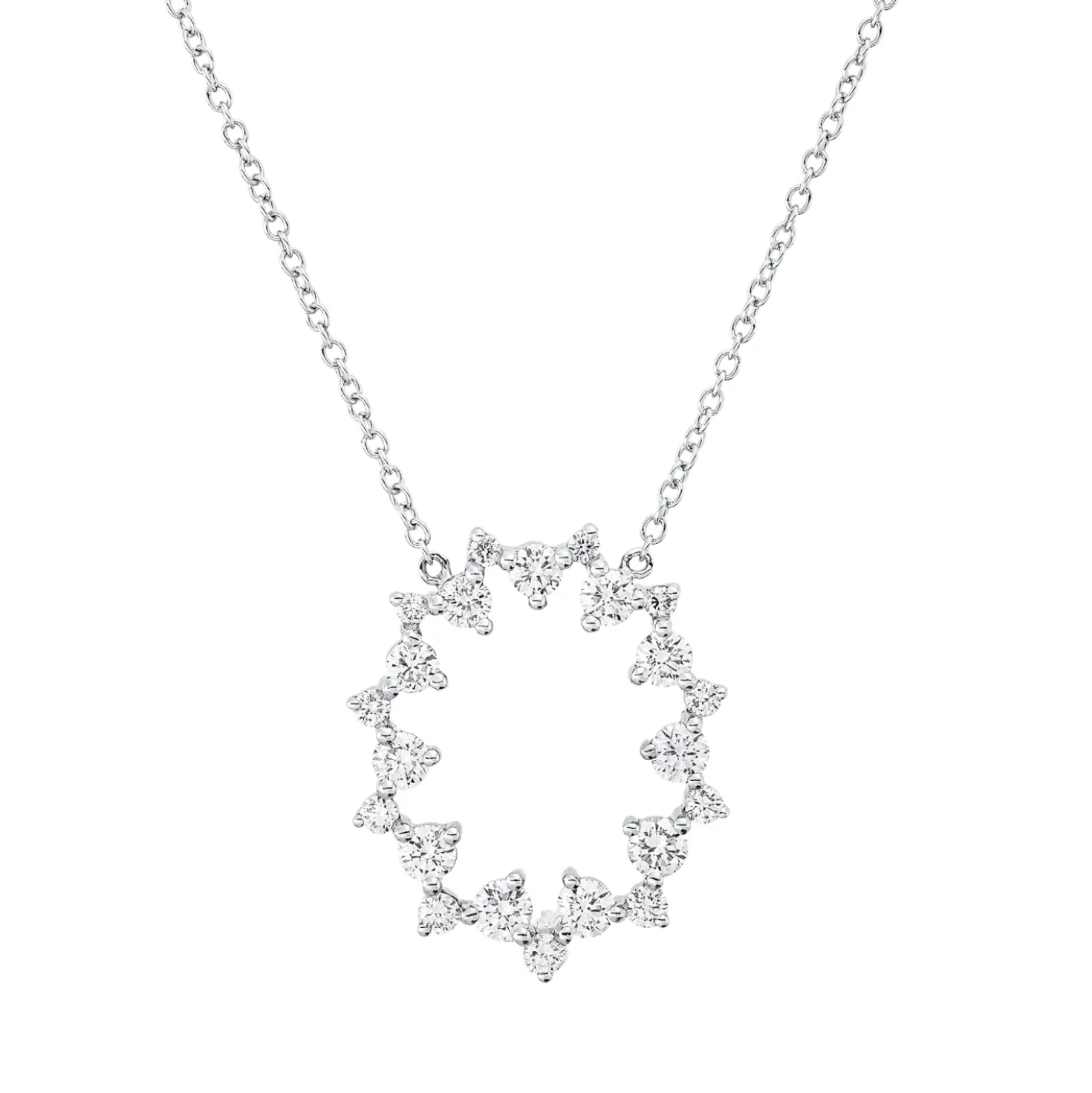 Collier aus 750 Gold Weißgold 24 Brillanten 1,33ct TW-SI L:45,7cm