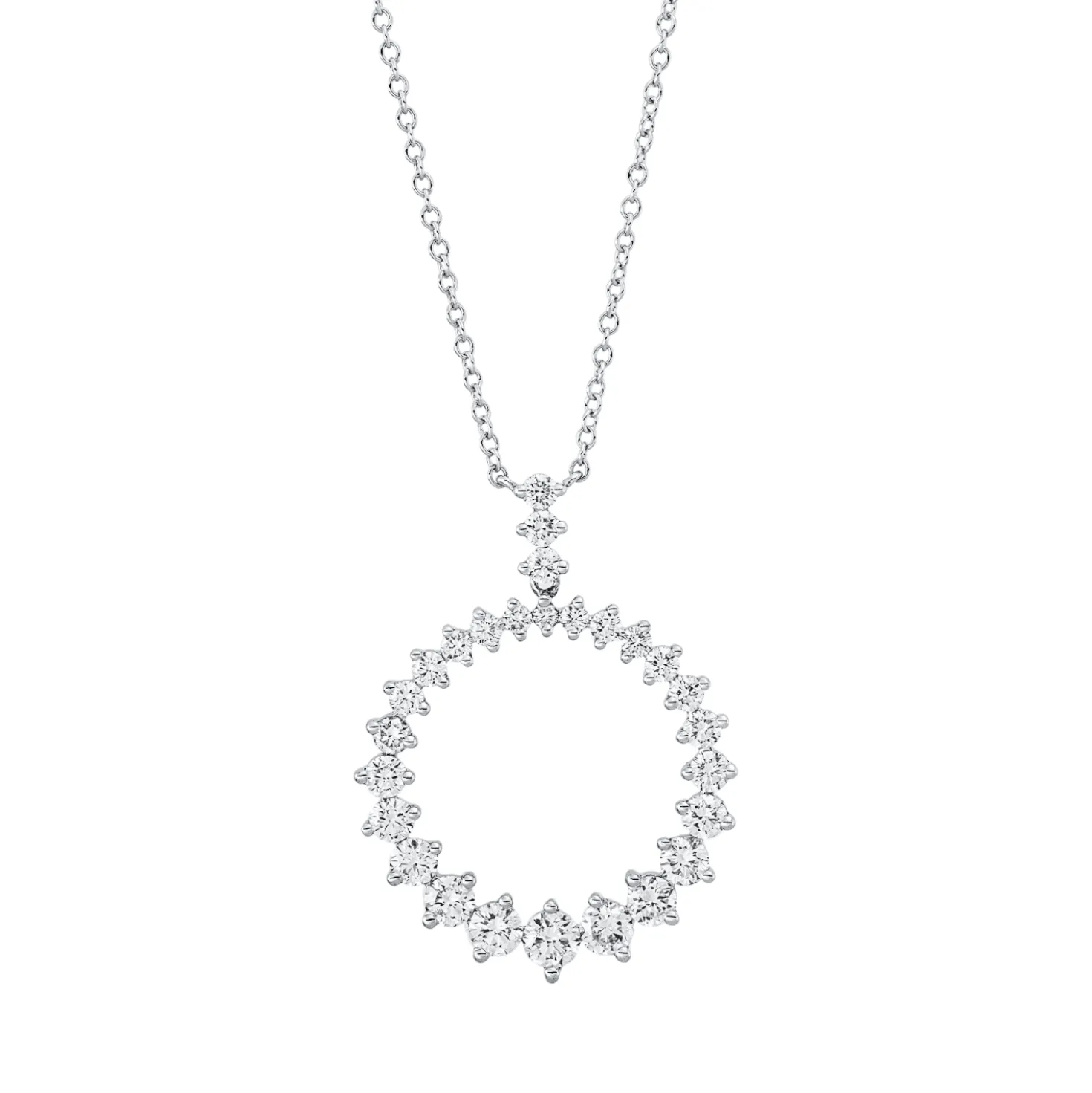 Collier aus 750 Gold Weißgold 29 Brillanten 1,77ct TW-SI L:45,7cm