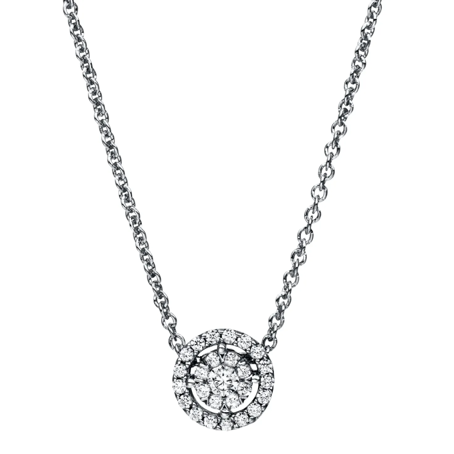 Collier aus 750 Gold Weißgold 26 Brillanten 0,19ct TW-SI L:45cm