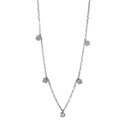 Collier aus 750 Gold Weißgold 5 Brillanten 0,37ct TW-SI L:40,6cm