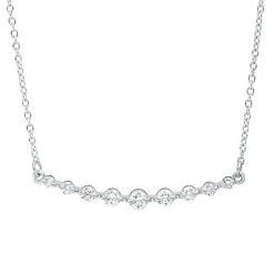 Collier aus 750 Gold Weißgold 9 Brillanten 0,25ct TW-SI L:45,7cm