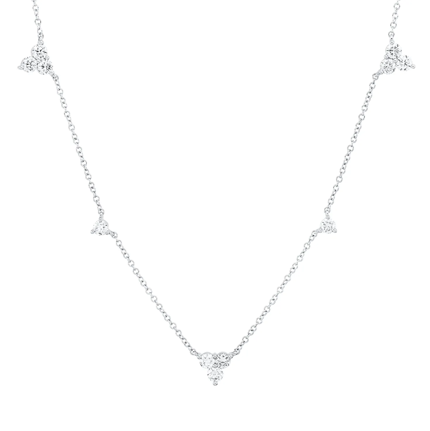 Collier aus 585 Gold Weißgold 13 Brillanten 1,04ct TW-SI L:45,7cm