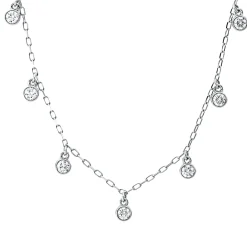 Collier aus 585 Gold Weißgold 7 Brillanten 0,29ct TW-SI L:45,7cm