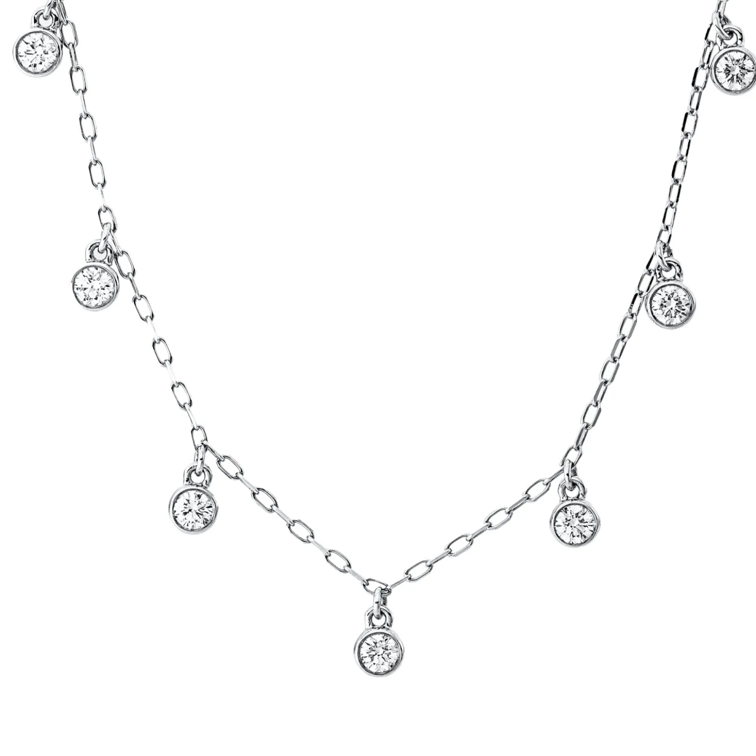 Collier aus 585 Gold Weißgold 7 Brillanten 0,29ct TW-SI L:45,7cm