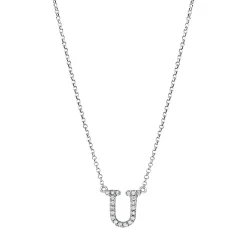 Collier aus 750 Gold Weißgold 20 Brillanten 0,08ct TW-SI L:43,2cm