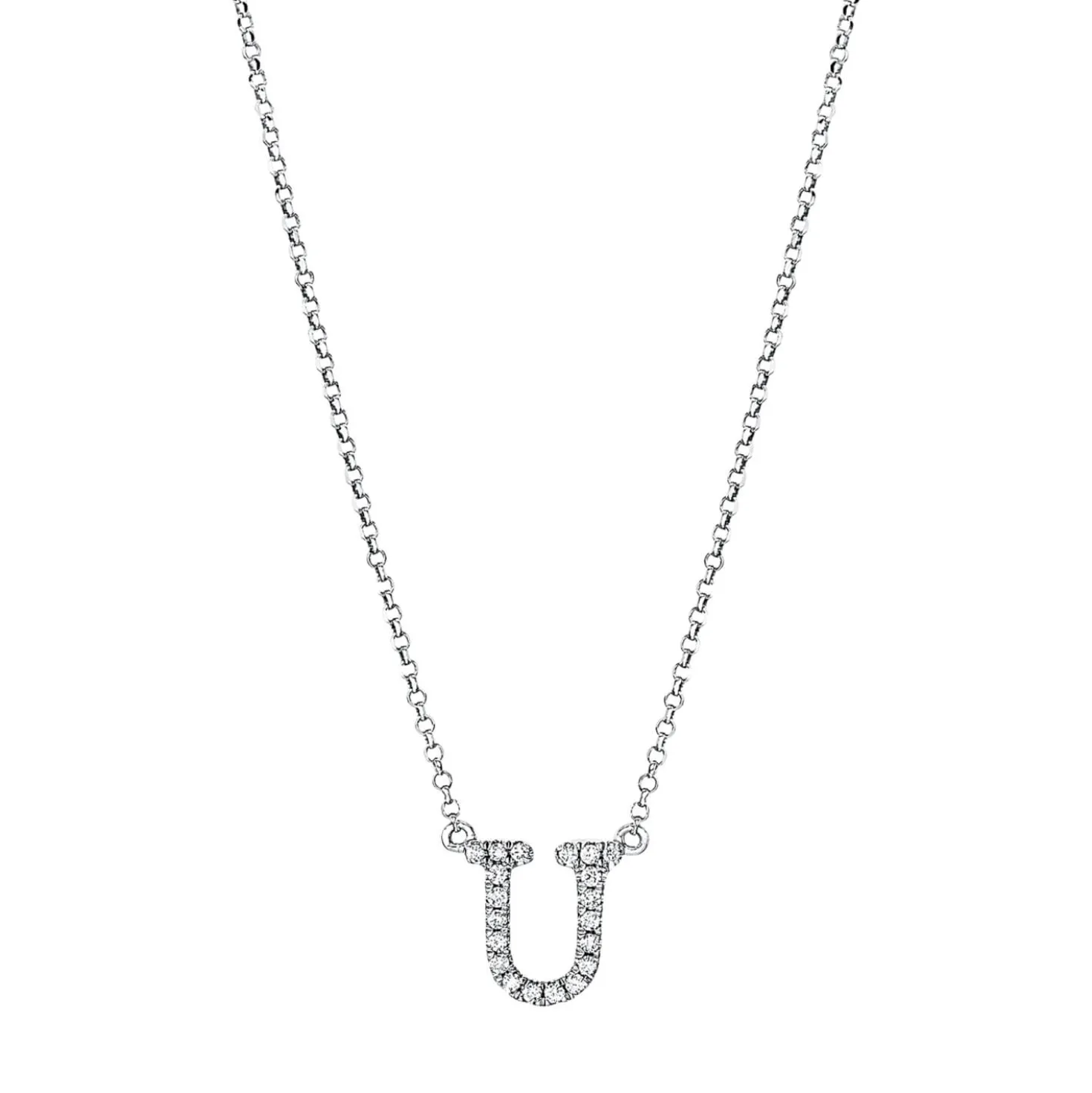 Collier aus 750 Gold Weißgold 20 Brillanten 0,08ct TW-SI L:43,2cm