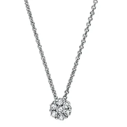 Collier aus 750 Gold Weißgold 7 Brillanten 0,26ct TW-SI L:42cm