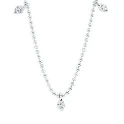 Collier aus 750 Gold Weißgold 5 Brillanten 0,16ct TW-SI L:46cm