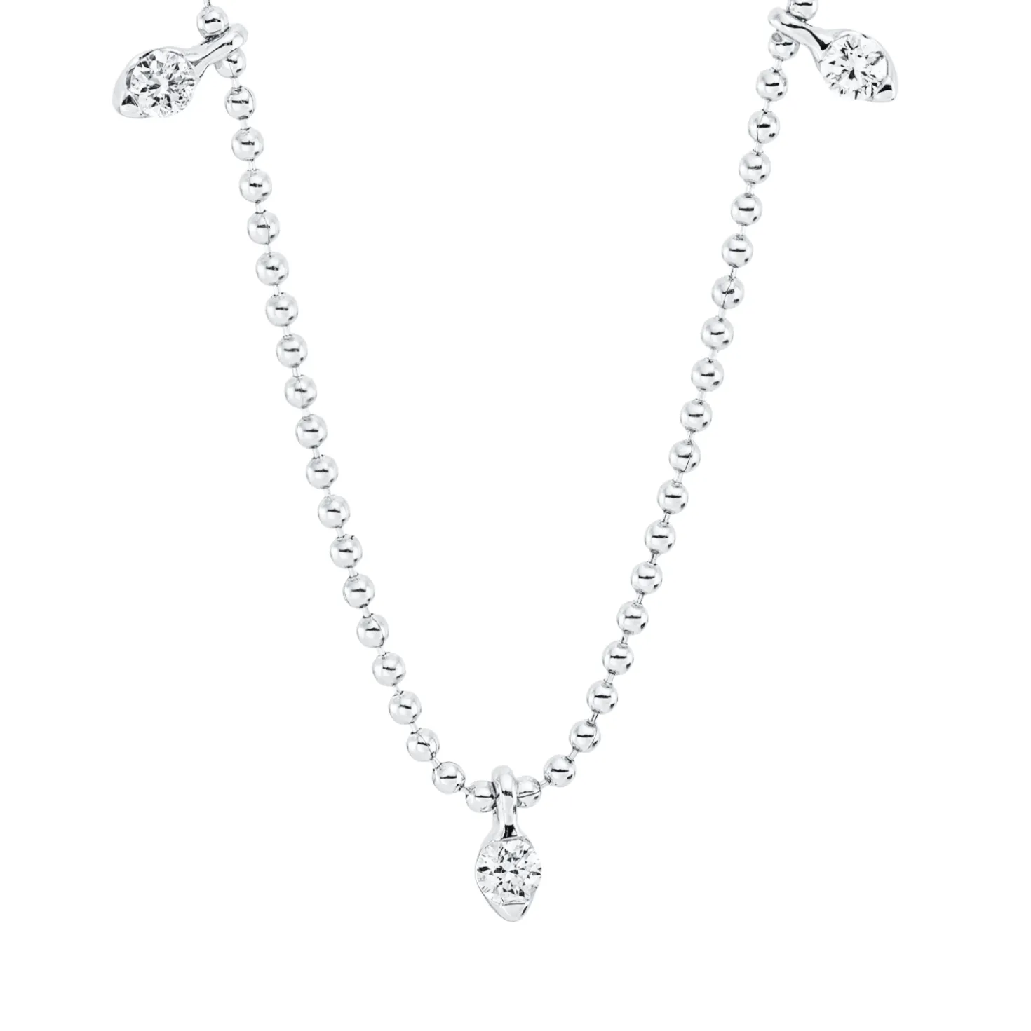 Collier aus 750 Gold Weißgold 5 Brillanten 0,16ct TW-SI L:46cm