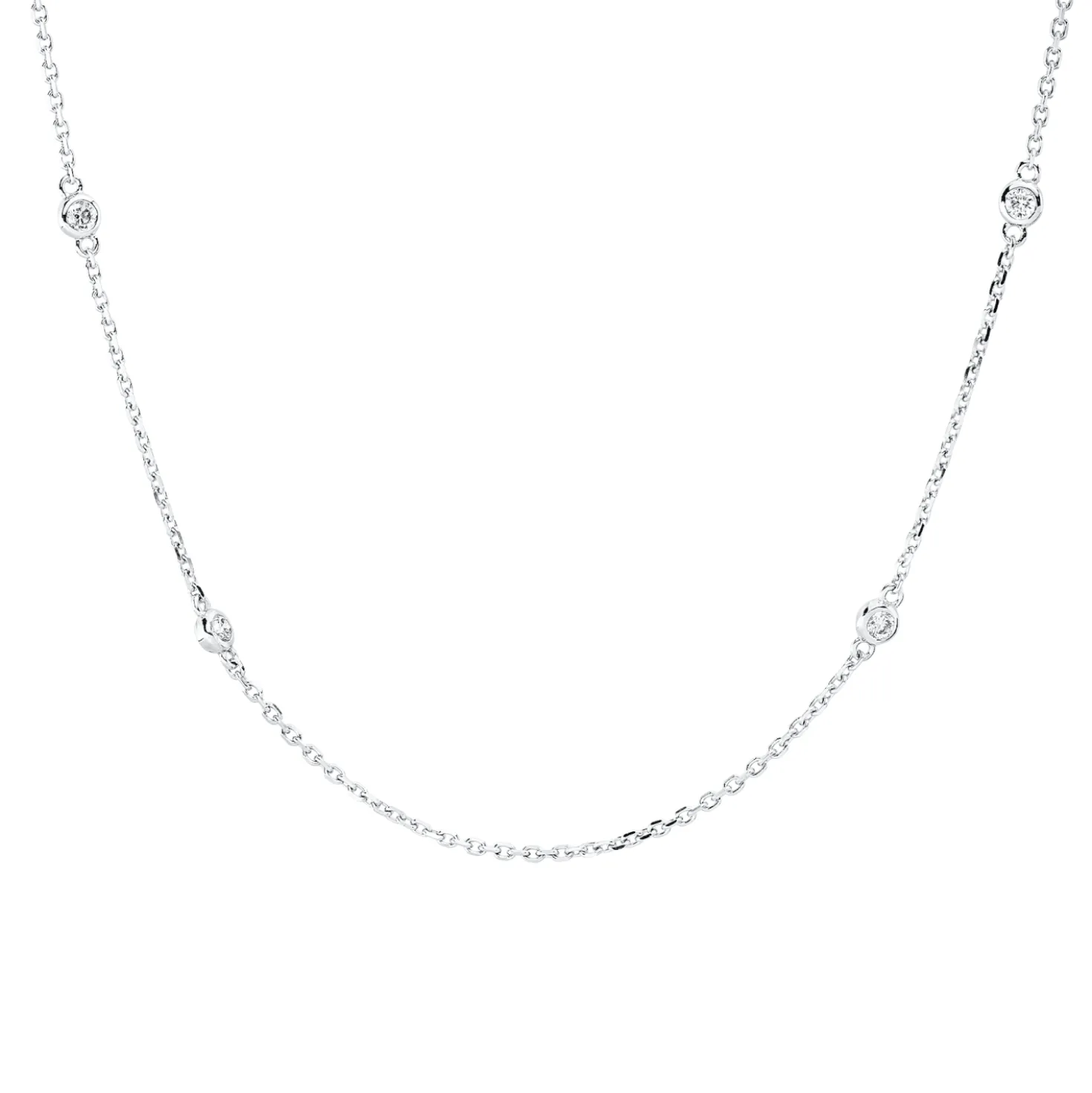 Collier aus 750 Gold Weißgold 8 Brillanten 0,29ct TW-SI L:45,7cm