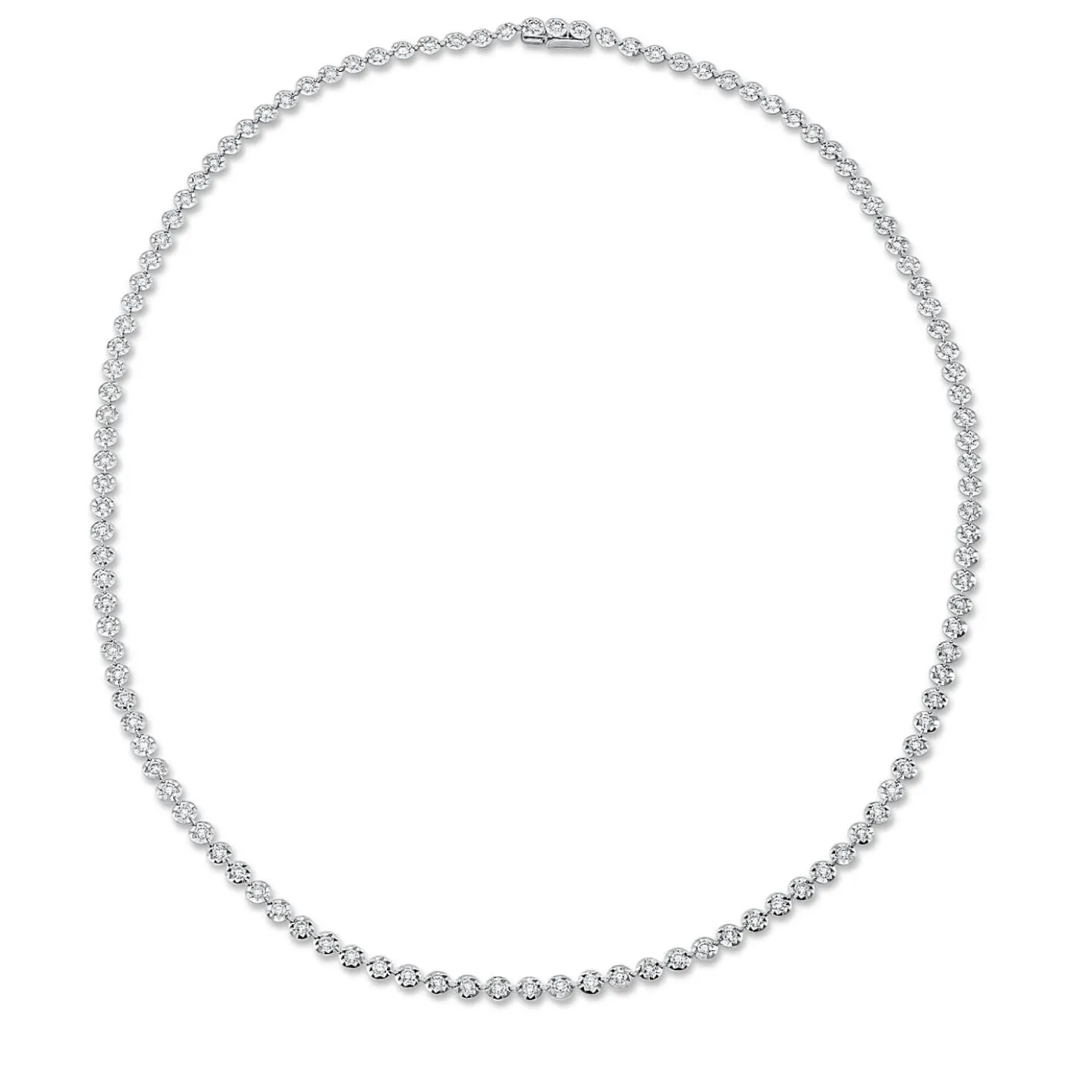 Collier aus 750 Gold Weißgold 114 Brillanten 3,44ct TW-SI L:45,7cm