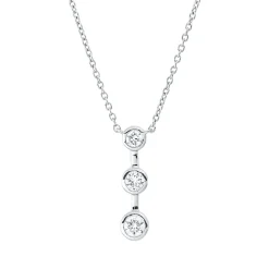 Collier aus 750 Gold Weißgold 3 Brillanten 0,23ct TW-SI L:45,7cm