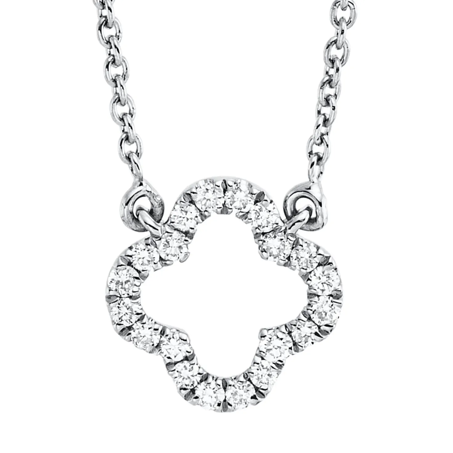 Collier aus 750 Gold Weißgold 20 Brillanten 0,07ct TW-SI L:45,7cm