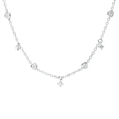 Collier aus 750 Gold Weißgold 13 Brillanten 0,73ct TW-SI L:40,6cm